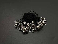 Чорний Шнурок сувенірний Текстильний з кільцем 62 мм. Міцний Ремінець 100 шт/уп Фурнітура / Чорний Шнурок сувенірний Текстильний з