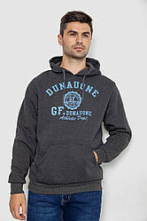 Худі чоловіче на флісі з капюшоном, колір темно-сірий, 244R2197