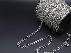 Декоративний ланцюжок (прикраса) для брелоків. Колір Світле"Срібло"6.5 мм / Декоративний ланцюжок (прикраса) для брелоків. Колір