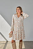 Зручна сукня для вагітних та годуючих із щільної віскози Alicia S Юла мама Молочний з принтом, фото 9