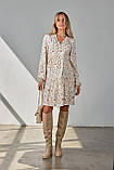 Зручна сукня для вагітних та годуючих із щільної віскози Alicia S Юла мама Молочний з принтом, фото 8