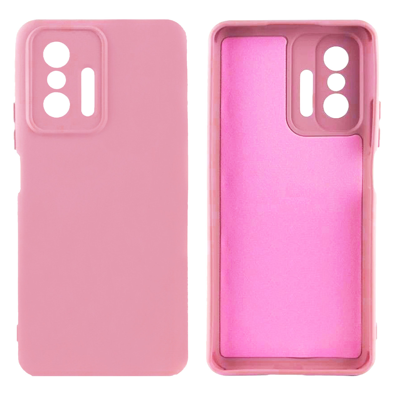 Чохол Silicone case Camera Protective для Xiaomi Mi 11T (17) рожевий Light Pink