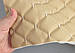 Стьобаний шкірозамінник Maldive "Ромб бежевий" з світло-бежевою ниткою, на поролоні 7мм, флізеліні, шир.1,35м Туреччина, фото 3