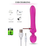 Силіконовий вібратор у формі мікрофона від USB, Двосторонній вібромасажер для точки G і клітора, Інтимні ігри, фото 6