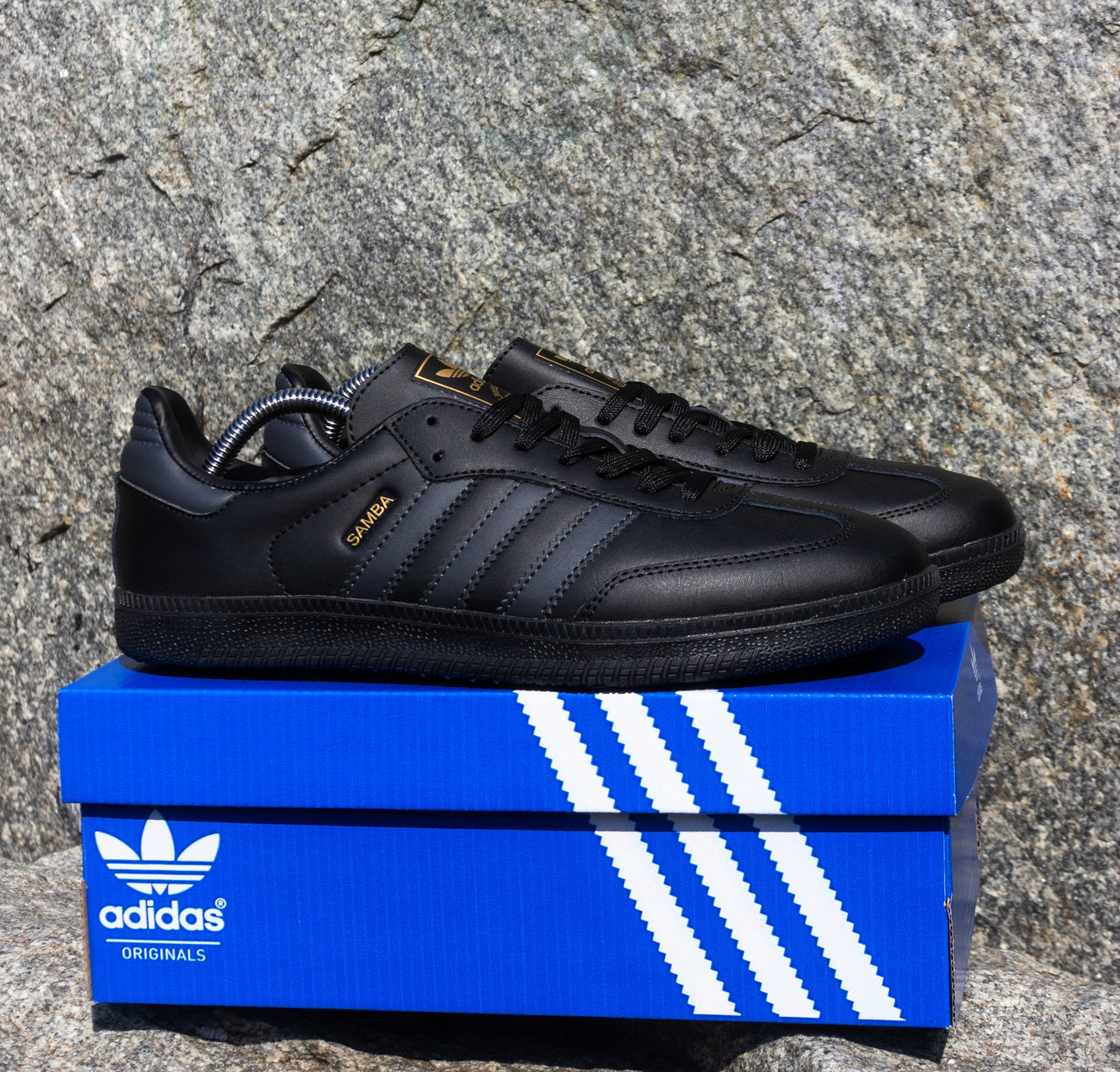 SALE Чоловічі Кросівки кеди Adidas Samba повністю чорні