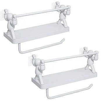 Комплект 2шт Полиця у ванну на липучках до 5кг, 28х15х13,5см / Полиця органайзер у ванну / Самоклеюча полиця