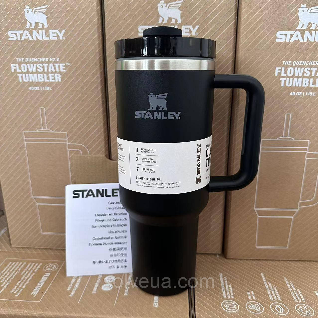 Термос термочашка Stanley Quencher H2.0 Tumbler з нержавіючої сталі Black 1,18 л KT6007802 - С1-Уцінка, фото 1