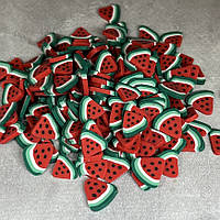 Полімерна глина (наповнювач), 1-1,2 см "Кавун", (упаковка приблизно 32-38 ш), Червоний