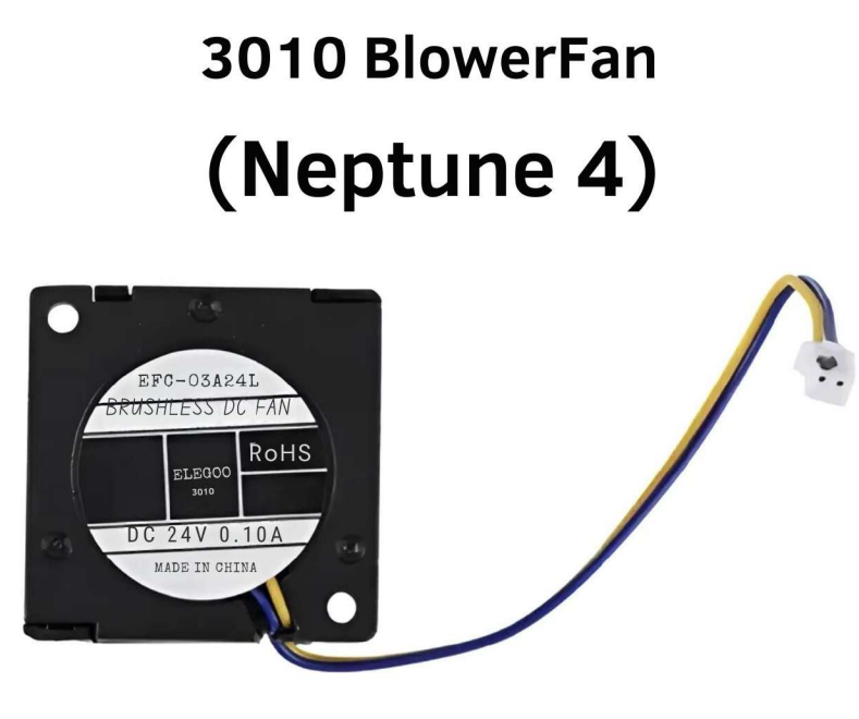 Кулер-равлик ELEGOO EFC-03A24L (3010 blower fan) 24V 0.1A, безщітковий турбінного типу, роз'єм JST-ZH1.5-2pin, для Neptune4 Series