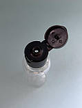Флакон косметичний прозорий (пляшка) з чорним фліпом, 10 мл., фото 2
