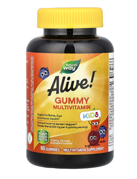 Мультивітаміни для дітей Alive Nature's Way зі смаком фруктів, 60 жувальних цукерок