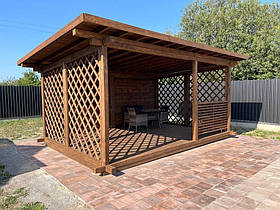 Дерев'яна альтанка 5 на 4 м, розбірна (на 16-20 осіб) "Орлен"