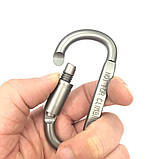 Карабін із муфтою Solve Tactical Aluminum Carabine Сірий до 100 кг алюмінієвий сплав тактичний Screwlock S3 solve, фото 5