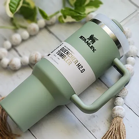 Термочашка термос Stanley Quencher H2.0 Tumbler з нержавіючої сталі Олива 1,18 л KT6007801