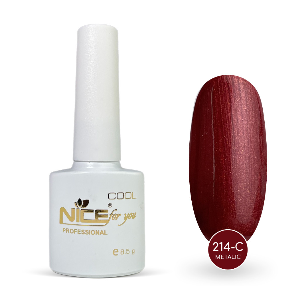 Гель-лак Nice for you Metalic Cool 214-С Бургунське вино 8.5 г