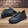Чоловічі шкіряні кросівки (натуральна шкіра) чорні демісезонні для чоловіків на весну осінь, розміри 40-45, фото 3