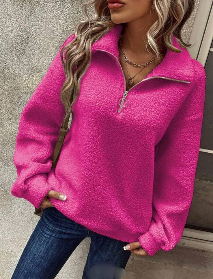 Теплий трендовий світшот з високим коміром на застібці, фото 1