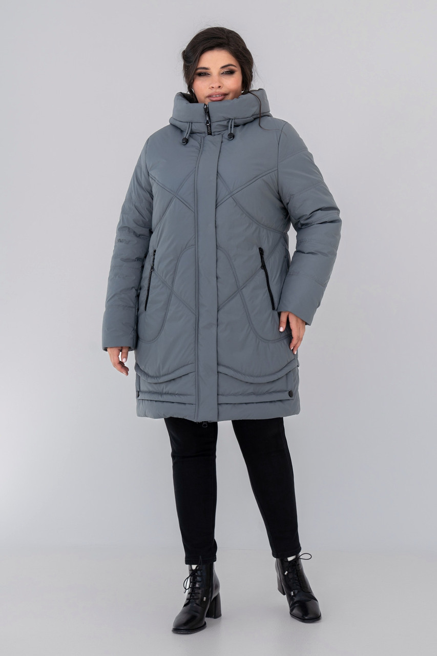 Пальто condis сіре (смужка) 50 (102140), фото 1