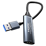 HDMI в USB зовнішня відеокарта відеозахоплення для ноутбука ПК, адаптер оцифровка запис 60к/с ХДМІ в ЮСБ ( HDMI Video Capture card, фото 6