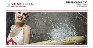 Захисна прозора плівка Solar Screen Super Clear 7 C 210 мкр. світлопроникність 85% 1.22 м