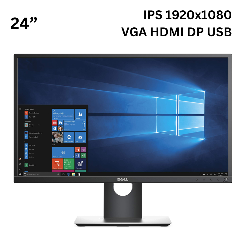 Монітор 24” Dell P2417H/IPS 1920x1080 Full HD/VGA HDMI DP USB Б/В