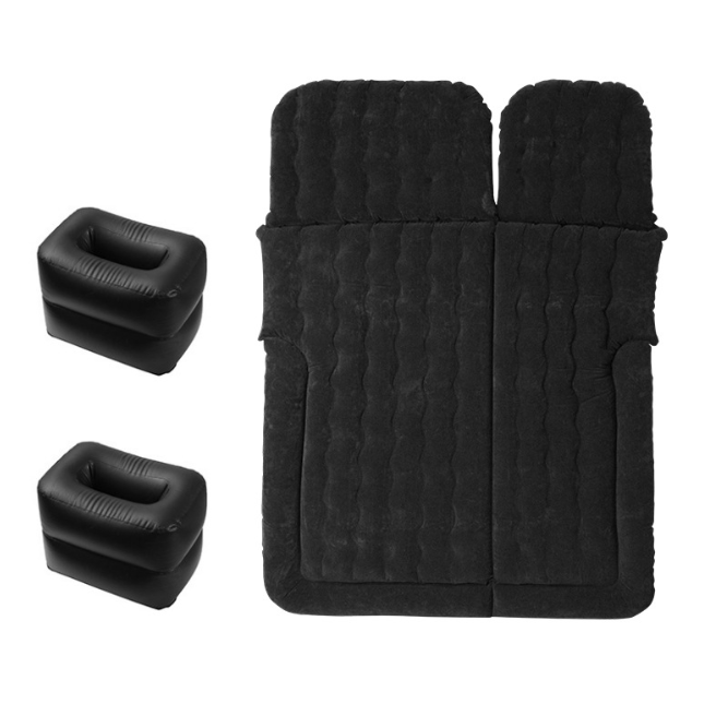 Надувний матрац в салон або багажник автомобіля з подушками та двома опорними підставками 136*147 см Чорний