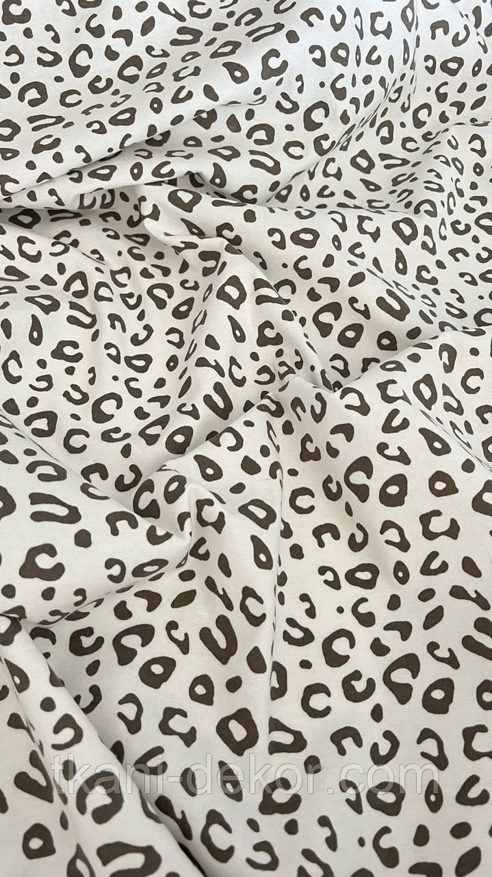 Фланелева тканинна, леопард коричневий, (0,65*150 см, 150 г/м2), фото 1