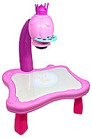 Проектор для рисования столик розовый со световыми еффектами музыкой слайдами маркерами