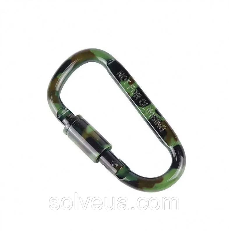 Карабін із муфтою Solve Tactical Aluminum Carabine Woodland до 100 кг алюмінієвий сплав тактичний Screwlock S4 solve, фото 1