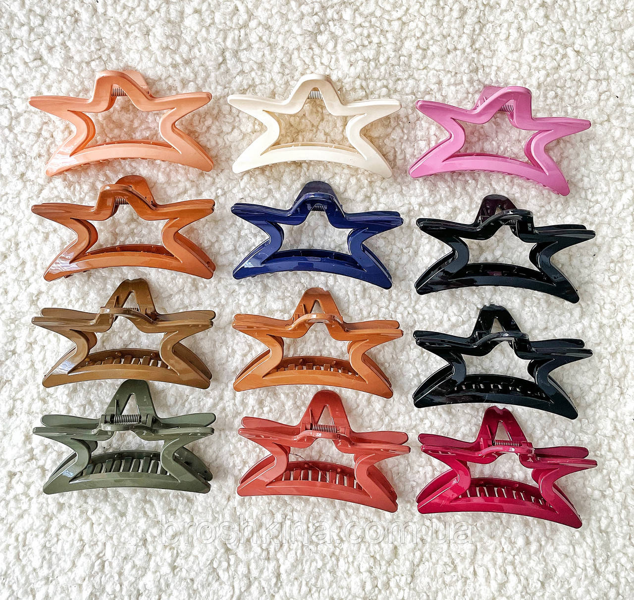 Краби для волосся пластикові 10,5*5 см 12 шт/уп ЗІРКА, фото 1