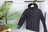 Демисезонная стеганая черная куртка для мальчика подростка на 9,10 лет