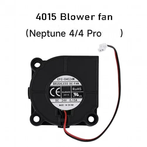 Кулер-равлик ELEGOO EFC-04C24M (4015 blower fan) 24V 0.15A, безщітковий, турбінного типу, роз'єм JST-ZH1.5-2pin, для Neptune 4 Ser
