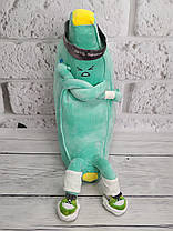 М'яка іграшка з пледом усередині Банан спортсмен м'ятний 60 см, фото 2