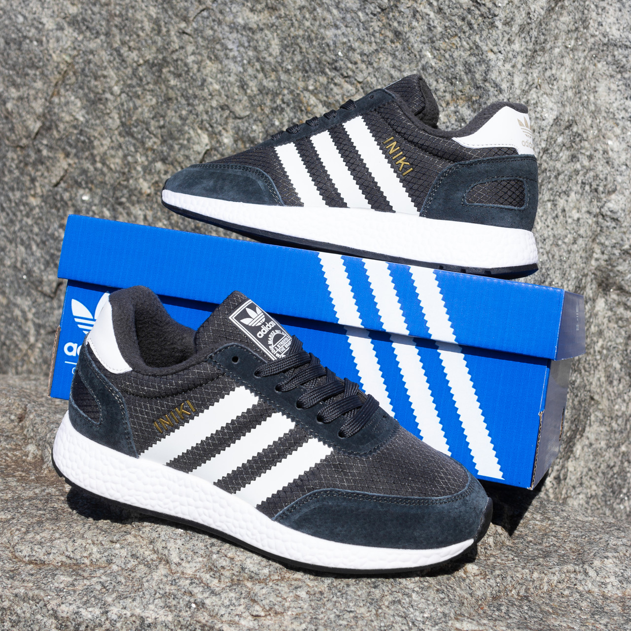 РОЗПРОДАЖ!! Зимові термо Кросівки Adidas Iniki сірий колір, фото 1