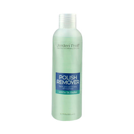 Рідина для зняття лаку без ацетону. Jerden Proff Polish Remover. лайм мята. 200 мл, фото 1