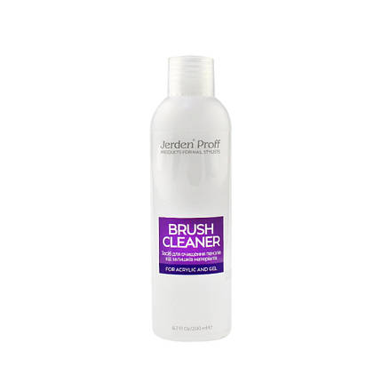 Рідина для очищення пензлів після акрилу і гелю Jerden Proff BRUSH CLEANER. 200 мл, фото 1