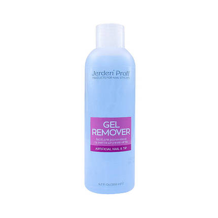 Рідина для розчинення акрилу та штучних покриттів Jerden Proff Artificial Nail Tip Remover. 200 мл, фото 1