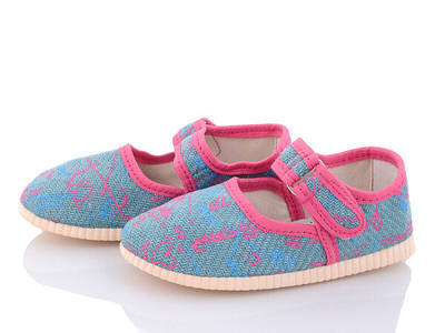 Капці для садка, яслі, дитячі капці для садка на липучці блакитний рожевий