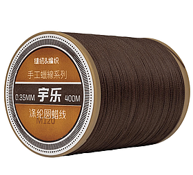 Galaces 0.35 мм кавова (S020) нитка кругла вощена по шкірі