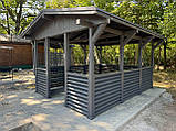 Дерев'яна альтанка 3 на 4 м, "Катана" розбірна зашивкою ялинкою, фото 2