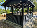 Дерев'яна альтанка 3 на 4 м, "Катана" розбірна зашивкою ялинкою, фото 7