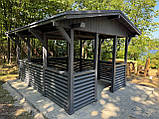 Дерев'яна альтанка 3 на 4 м, "Катана" розбірна зашивкою ялинкою, фото 8