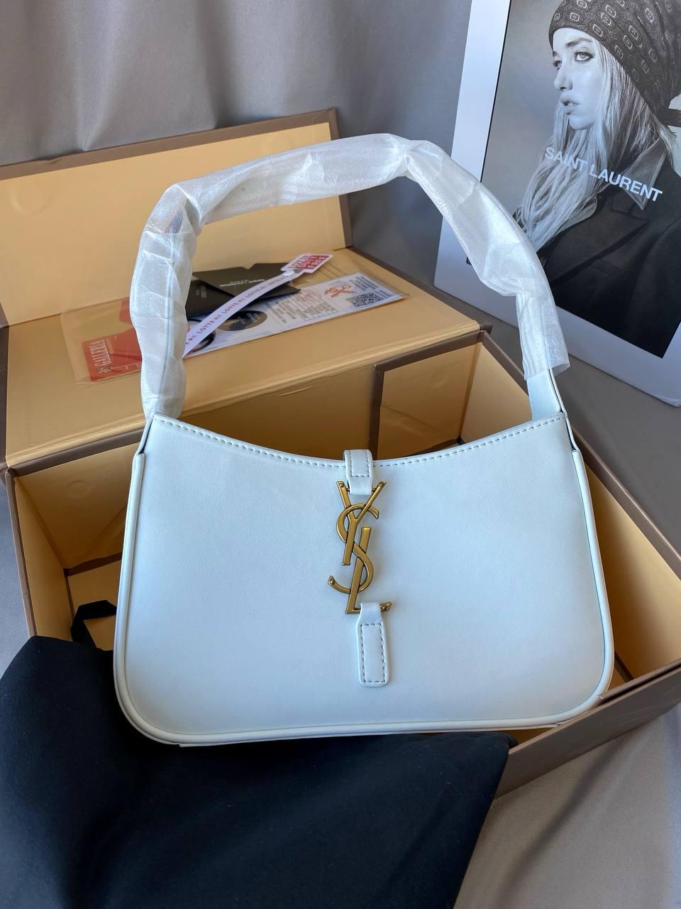 Yves Saint Laurent Hobo Le 5 A 7 White/Gold, фото 1