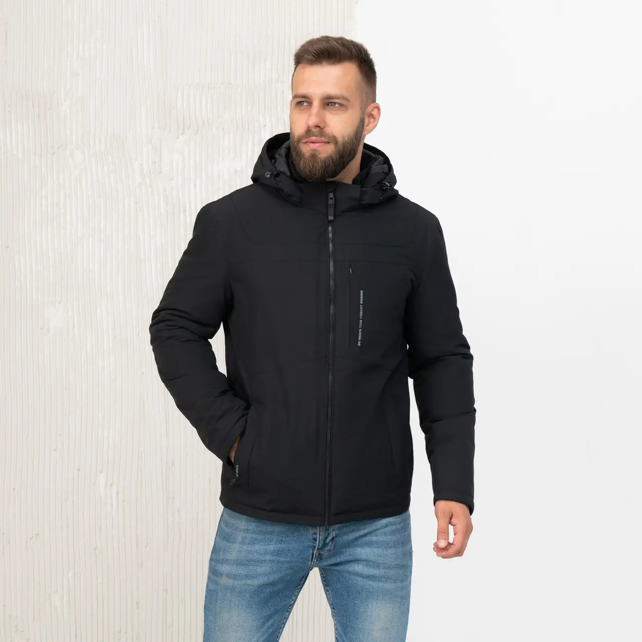 Чоловіча куртка осінь-весна від виробника 54,56,58 чорний, фото 1