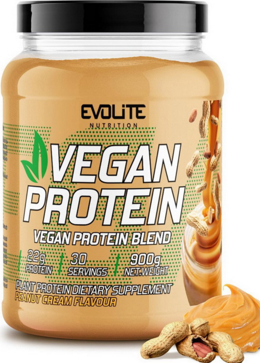 Рослинний веганський протеїн Evolite Nutrition Vegan Protein 900 gарахісова паста
