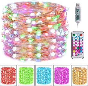 BrizLabs 10m 100led RGB Пастельні гірлянди (7 кольорів + багатобарвні) ЮСБ, фото 1