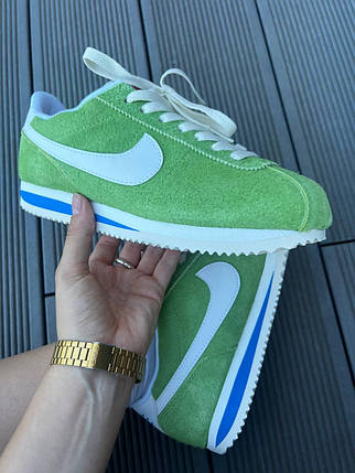 Жіночі кросівки Nike Cortez Green Кеди Найк Кортез низькі рожеві текстиль шкіра повсякденні демісезон, фото 1