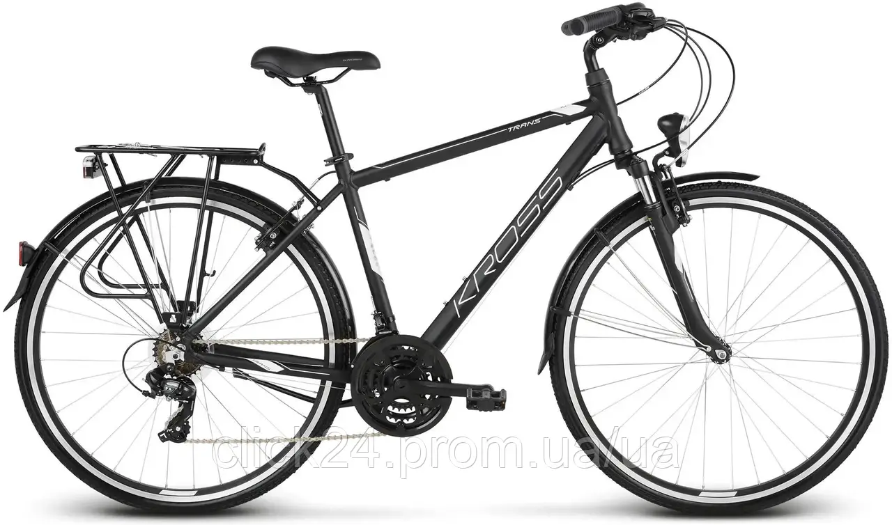 Kross Trans 1.0 czarny biały mat 28 2019