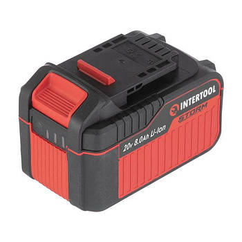 Аккумулятор INTERTOOL WT-0343, 20 В, литий-ион, 8.0 Ач, индикатор уровня заряда