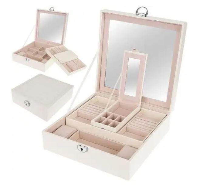 Скринька футляр ящик для коштовностей прикрас біла Beautylushh 8895 Польща